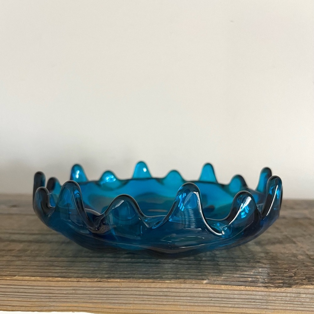 Viking Glass bluenique MCM candy dish